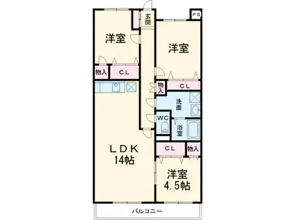 ラ・フレーズ(3LDK/3階)の間取り写真