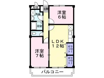 えるどらーど(2LDK/2階)の間取り写真