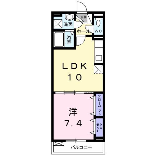 ブリーゼ・FⅡ(1LDK/2階)の間取り写真