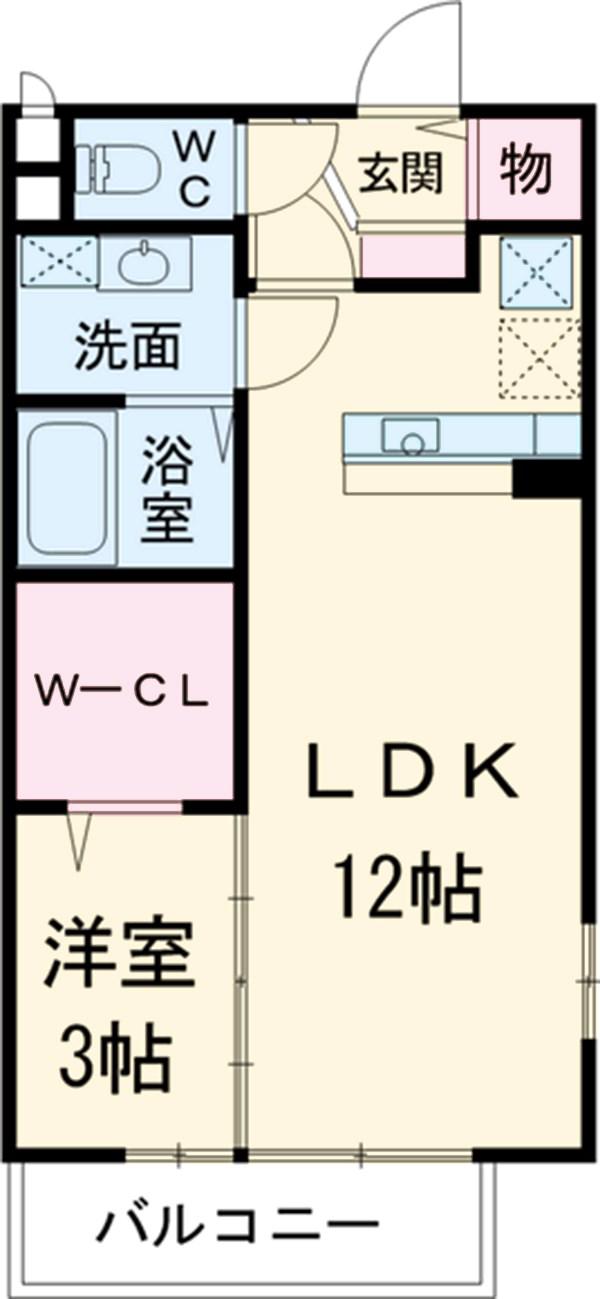 ディアコート(1LDK/3階)の間取り写真