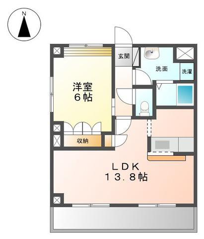 サン・オアシス(1LDK/3階)の間取り写真