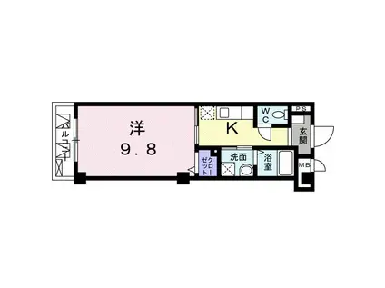 LA・KIYAMIYASSO(1K/2階)の間取り写真