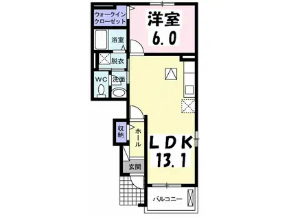 ベル クレール1(1LDK/1階)の間取り写真