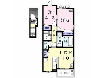 LUMIEREⅠ(2LDK/2階)の間取り写真