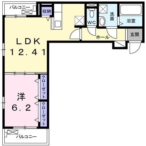 GRISAILLE(1LDK/3階)の間取り写真