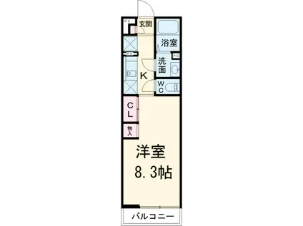 リブリ・プレゾン(1K/1階)の間取り写真