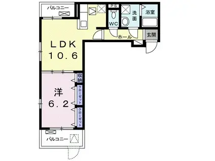 ラ・ティルス(1LDK/3階)の間取り写真