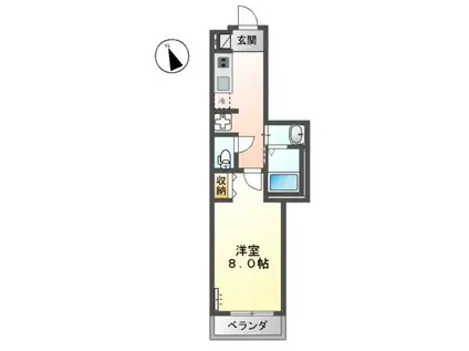 湘南エクセレントⅢ(1K/1階)の間取り写真
