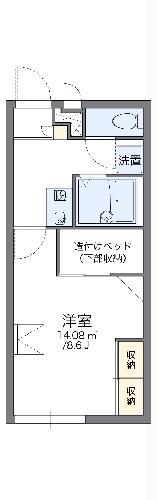 レオパレスサン平井(1K/1階)の間取り写真