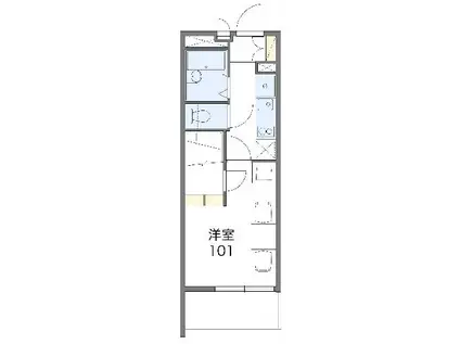 レオパレス月見ヶ丘(1K/1階)の間取り写真