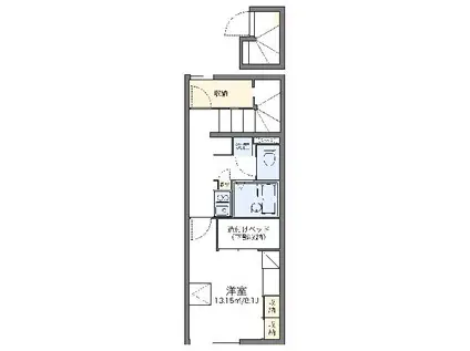 レオパレスゆう(1K/2階)の間取り写真
