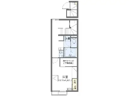 レオパレスメゾンリッツ(1K/2階)の間取り写真