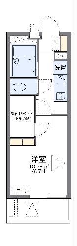レオパレスよろづやⅡ(1K/1階)の間取り写真
