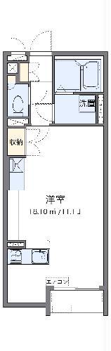 ミランダ唯(ワンルーム/1階)の間取り写真