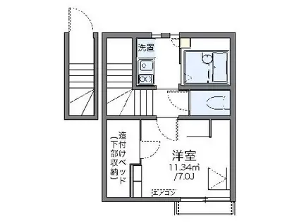 レオネクスト春日井(1K/2階)の間取り写真