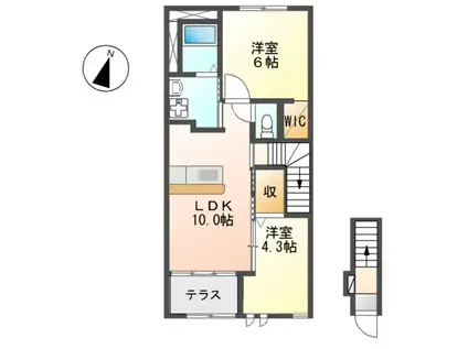 プレシャスワンⅡ(2LDK/2階)の間取り写真