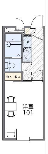 レオパレス翼(1K/2階)の間取り写真