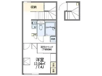 レオパレスマロンハイツⅣ(1K/2階)の間取り写真