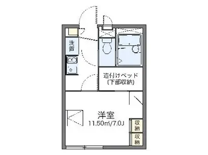 レオパレス栄町(1K/2階)の間取り写真