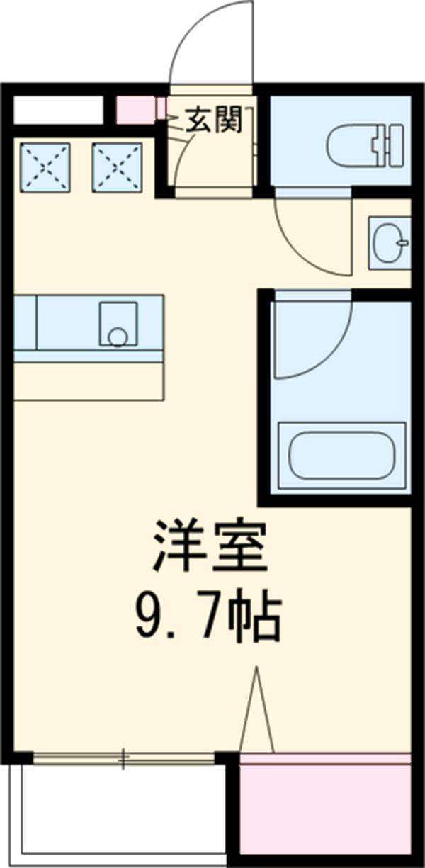ボナチッタ3号棟(ワンルーム/1階)の間取り写真