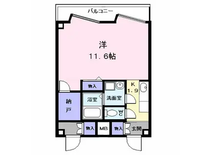 パークアベニューⅠ(1K/3階)の間取り写真