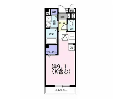 ネオス ソイル(1K/1階)の間取り写真