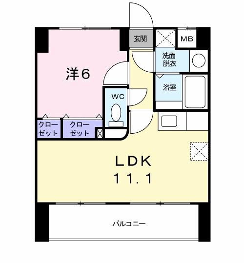 オーレオール(1LDK/10階)の間取り写真