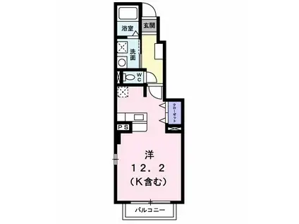 シンフォニーNAKANOⅡ(ワンルーム/1階)の間取り写真