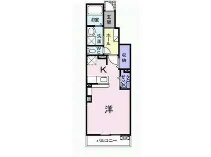 モダン・エディフィスⅠ(1K/1階)の間取り写真