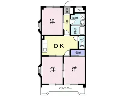 エレガンシア21(3DK/2階)の間取り写真