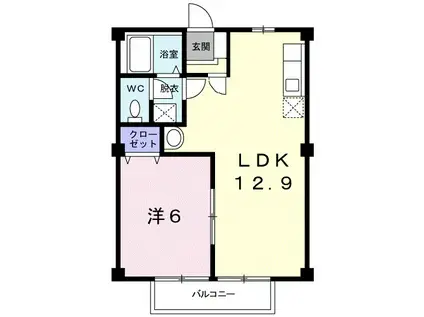 ファミール小杉Ⅱ(1LDK/1階)の間取り写真