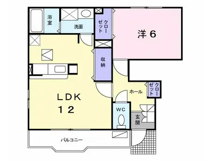 アルモニーメゾンⅠ(1LDK/1階)の間取り写真