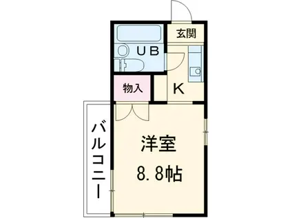 カナコーハイム(1K/2階)の間取り写真