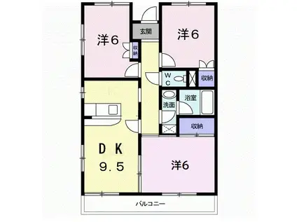 カンスタント八千代(3DK/5階)の間取り写真