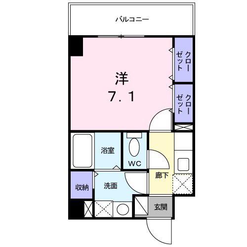 LONG HOUSEⅢ(1K/3階)の間取り写真
