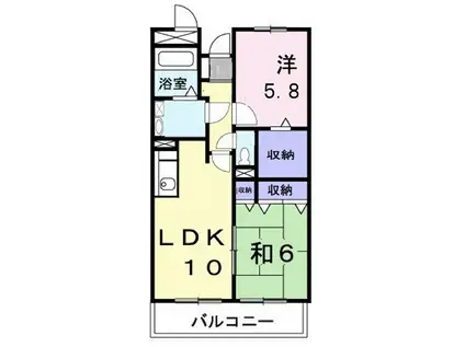 木村ロイヤルマンションⅢ(2LDK/7階)の間取り写真