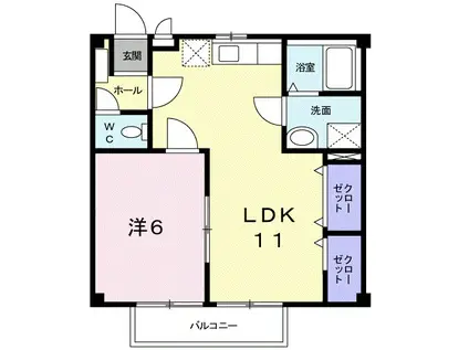 ラフォーレ大陽Ⅱ(1LDK/1階)の間取り写真