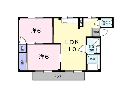 シティハイツ本郷草Ⅱ(2LDK/1階)の間取り写真