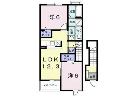 グランデセレーゾ(2LDK/2階)の間取り写真