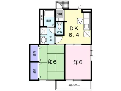 チェリーブロッサム(2DK/1階)の間取り写真