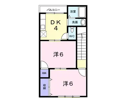 菅谷店舗付アパート(2K/2階)の間取り写真