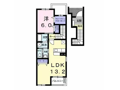 シーエムケーハイムC(1LDK/2階)の間取り写真