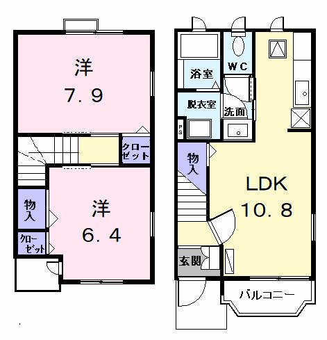 サンシャインスクェア(2LDK/1階)の間取り写真