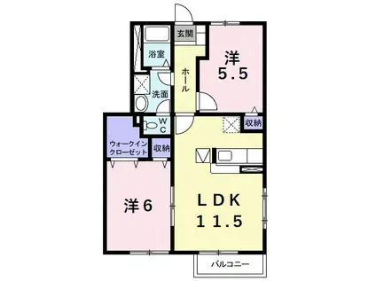 コリーヌSSⅡ(2LDK/1階)の間取り写真
