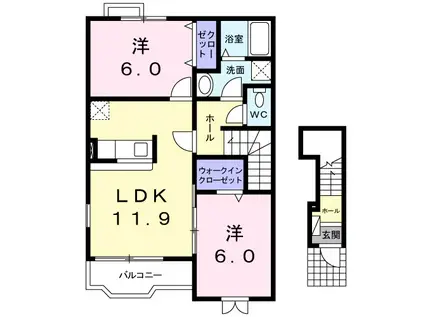 リバ-コングラッツ(2LDK/2階)の間取り写真