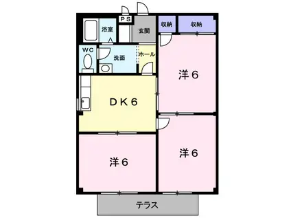ハイツ綱嶋(3DK/1階)の間取り写真