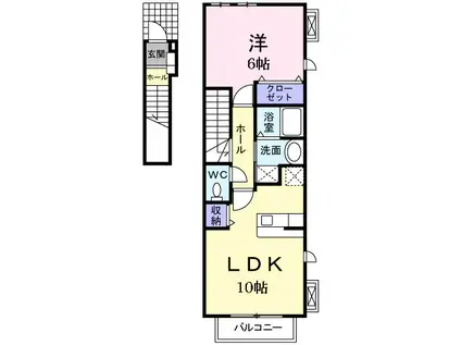 プラウド幕張本郷Ⅵ(1LDK/2階)の間取り写真