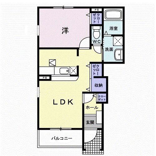 メゾンライツ(1LDK/1階)の間取り写真