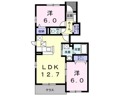バーミィ Ⅱ(2LDK/1階)の間取り写真