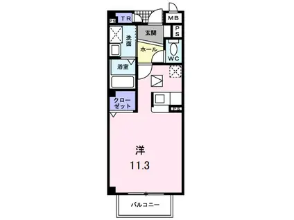 マルベリーⅡ(ワンルーム/2階)の間取り写真